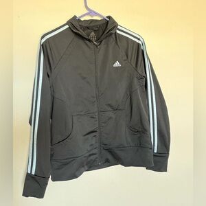 Adidas Black with Blue Stripe Jacket- Size Large